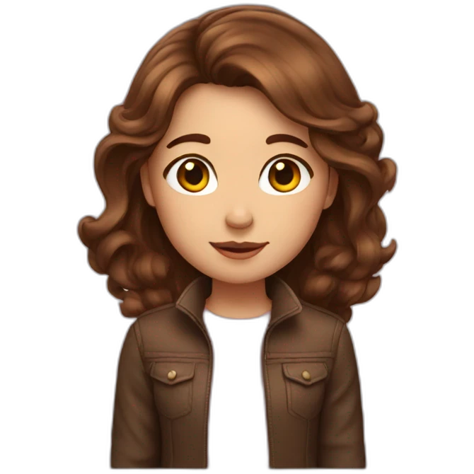 Brown hair girl in love  emoji