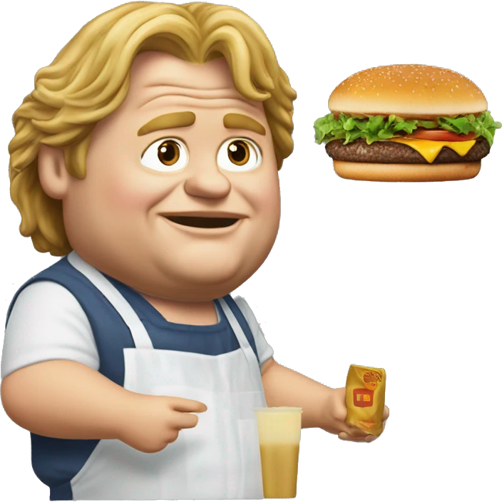 Chris Farley cooking hamburgers at McDonald’s  emoji