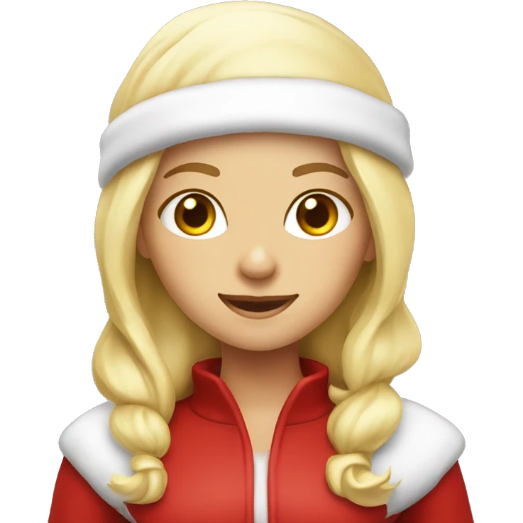 White blond girl as santa claus With hat  emoji
