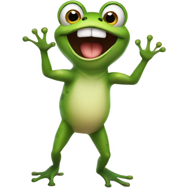 Excited frog emoji