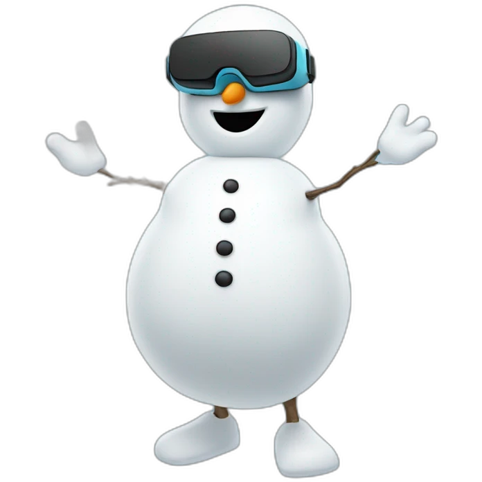 Snowman in vr headset,full body emoji
