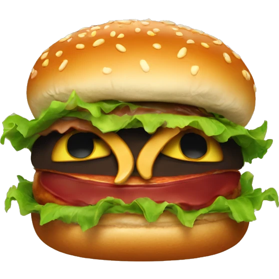 Evil hamburger emoji