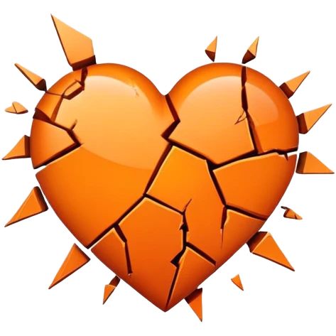 Broken heart orange emoji