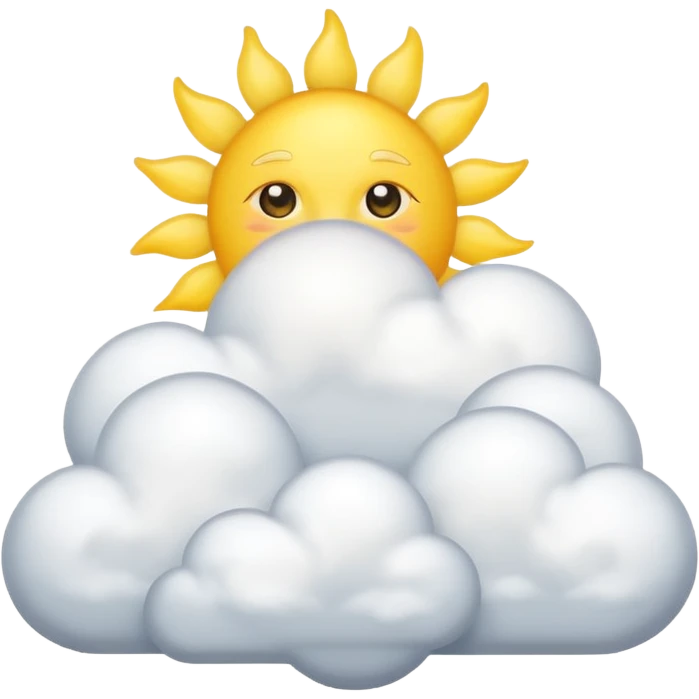 fluffy clouds with a bright sun emoji