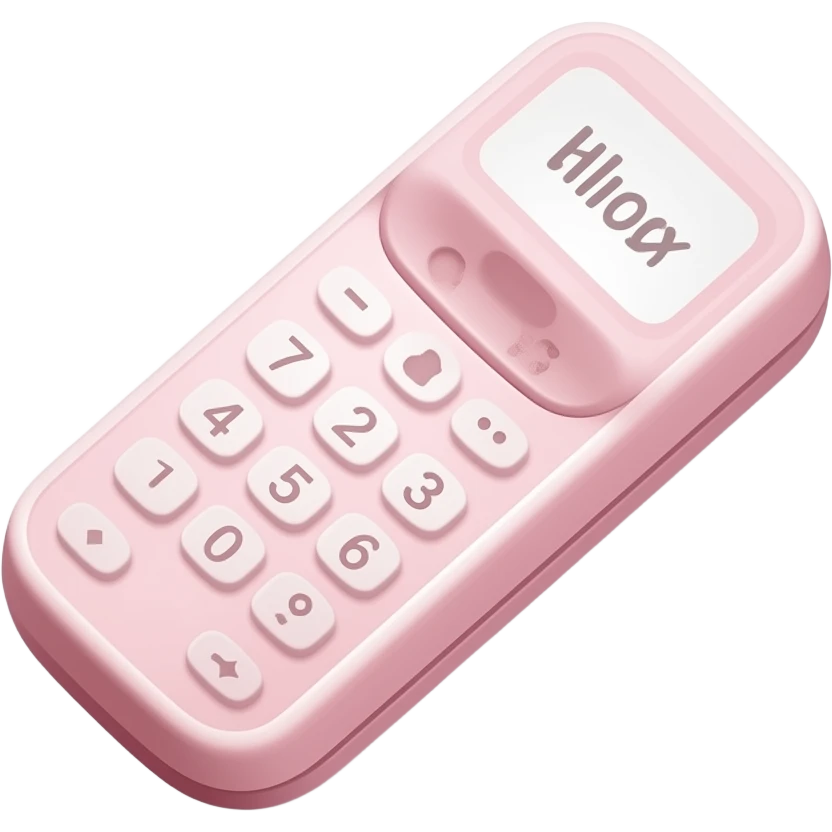 pastel retro cellphone icon with soft shadows, gentle sparkle, clean girl vibes emoji