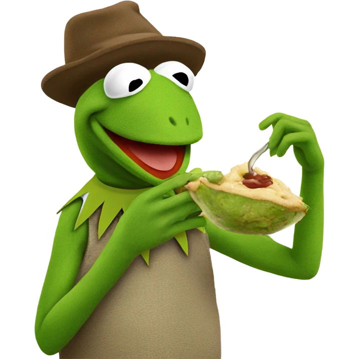 Kermit the frog eating Kermit the frog. emoji