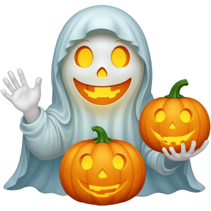 ghost holding pumpkin emoji