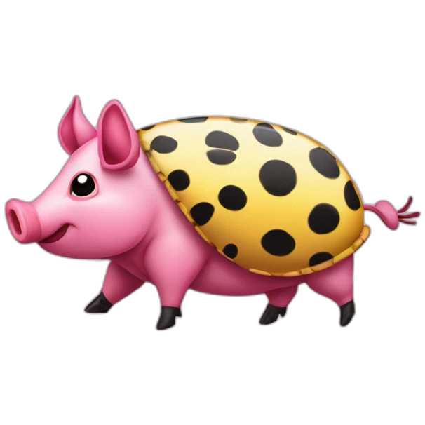 Pink pig armadillo cow centipede insect with yellow and black spots gradient mottled emoji