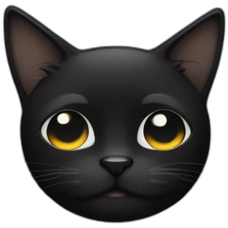 very tired black cat emoji