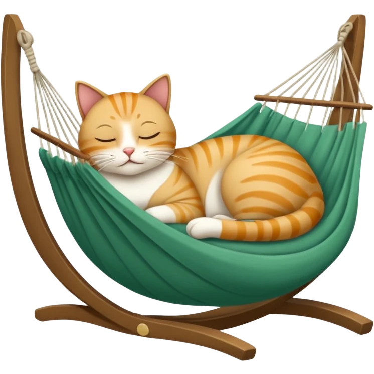 Gatto bianco che dorme sopra un’amaca  emoji