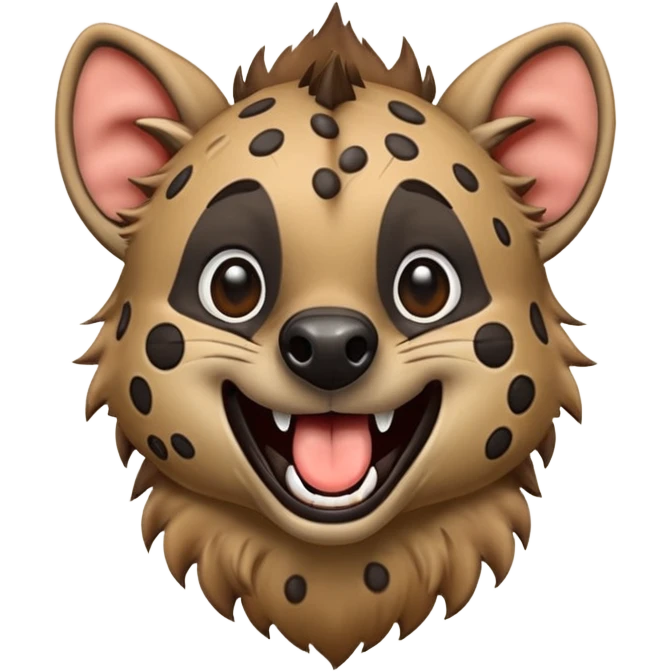 A squirting hyena emoji