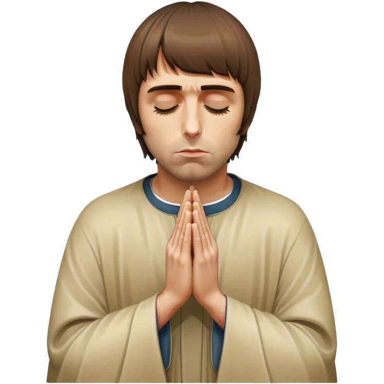 Liam Gallagher praying at the feet of Jesus  emoji
