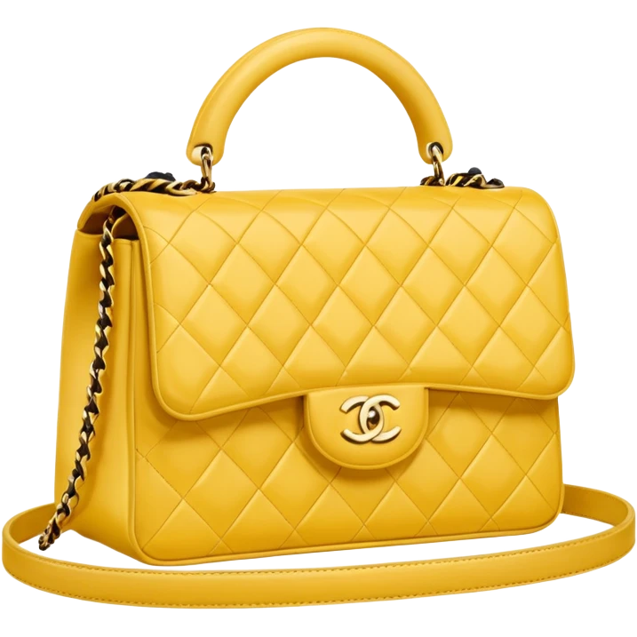chanel butter yellow bag with gold hardware emoji