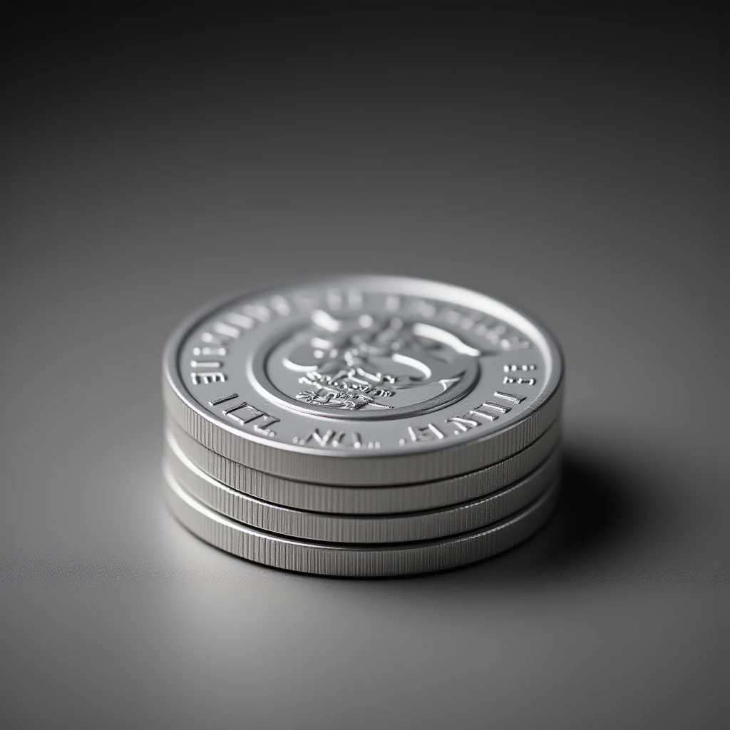 stack of silver coins, professional style, bold and clear, suitable for digital use emoji