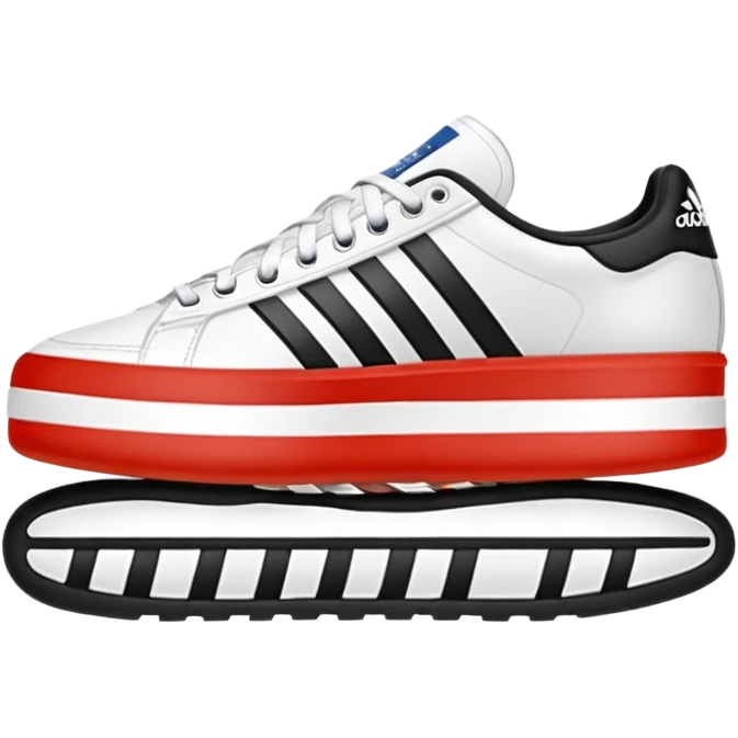 Adidas white stripes black face emoji