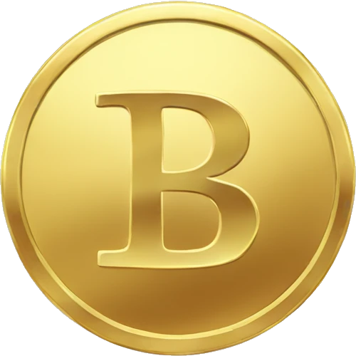Shiny Golden Coin with Б letter emoji