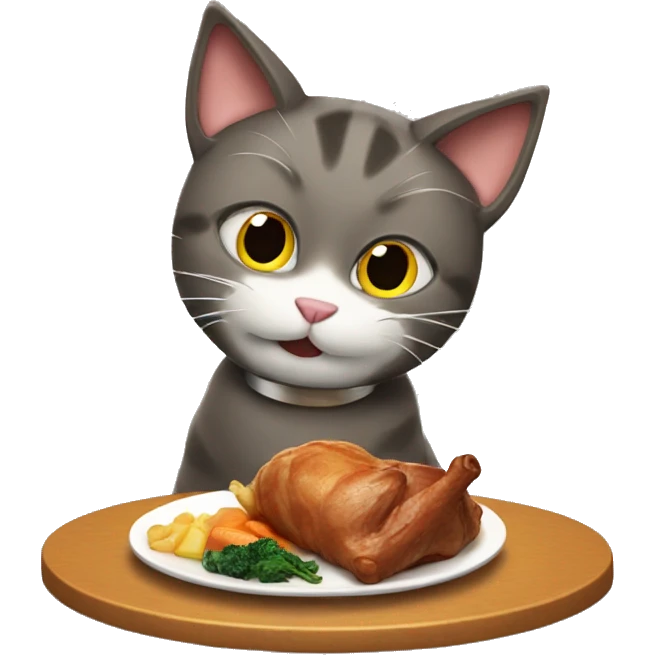 cat eating a roast dinner emoji