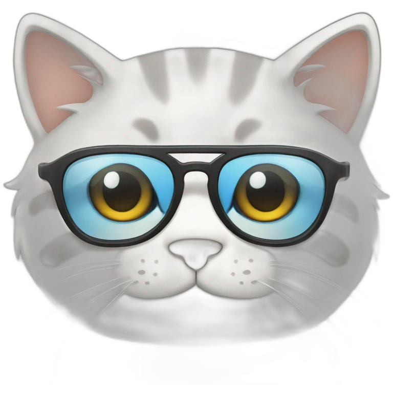 nice cat with glass emoji