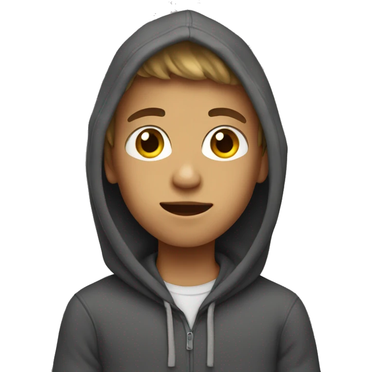 Boy wearing a hoodie emoji