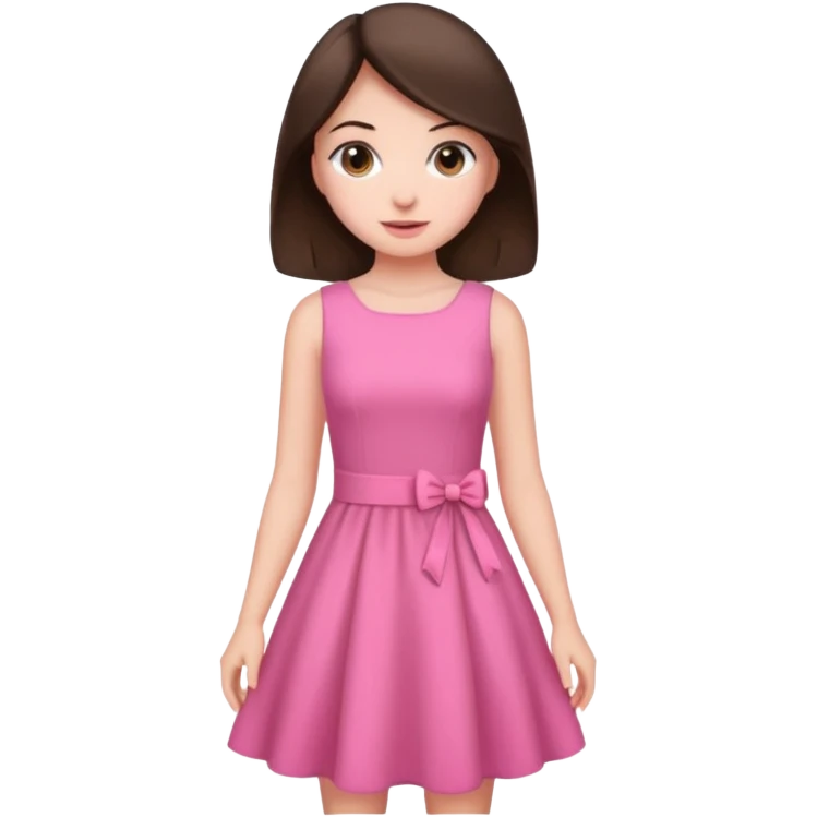 Brunette girl wearing a pink dress emoji