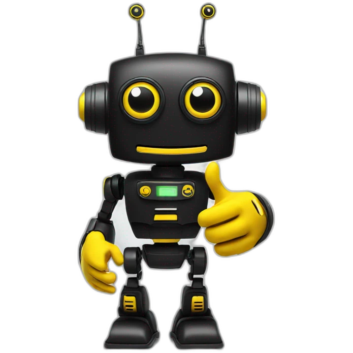 black and yellow robot giving the thumbs-up emoji