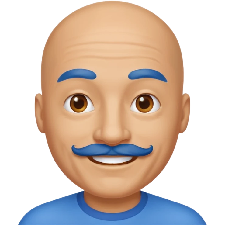 bald man with blue mustache emoji