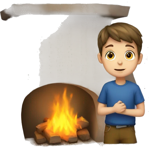 Hearth with boy emoji