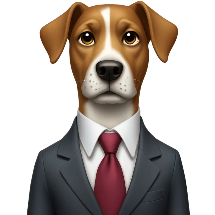 Dog wearing a suit emoji
