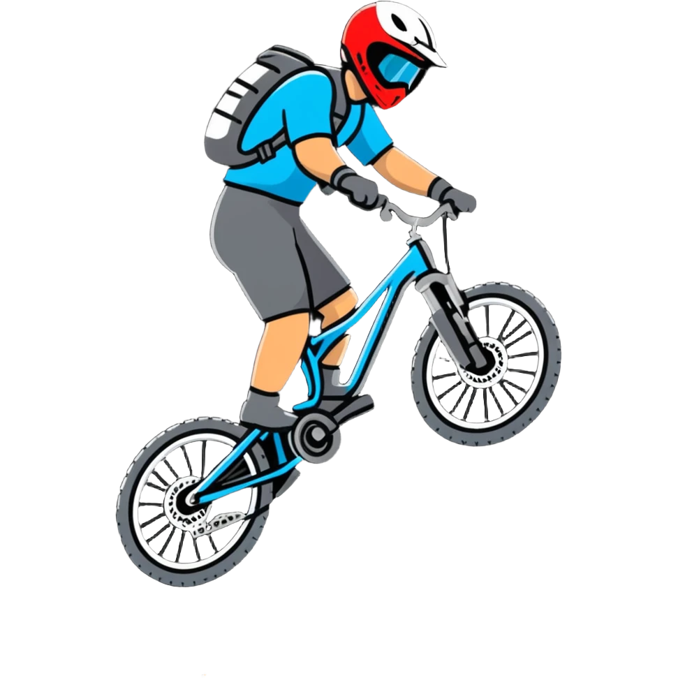 mountain biker jumping emoji