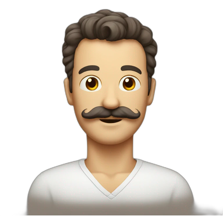 Messieurs avec une moustache carré emoji