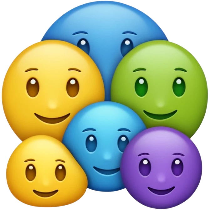 Bandera color azul amarillo morado y verde, seccionada en 4 emoji