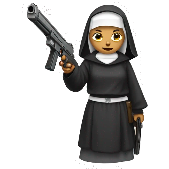 Nun with a gun emoji