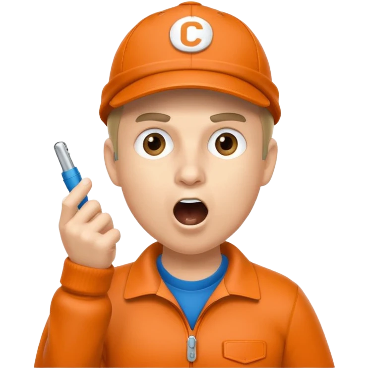 A coach with a cap and whistle, shouting instructions energetically. emoji