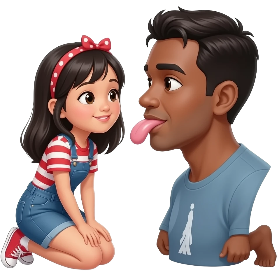 Pinay girl kneeling before a black guy sucking his penis emoji