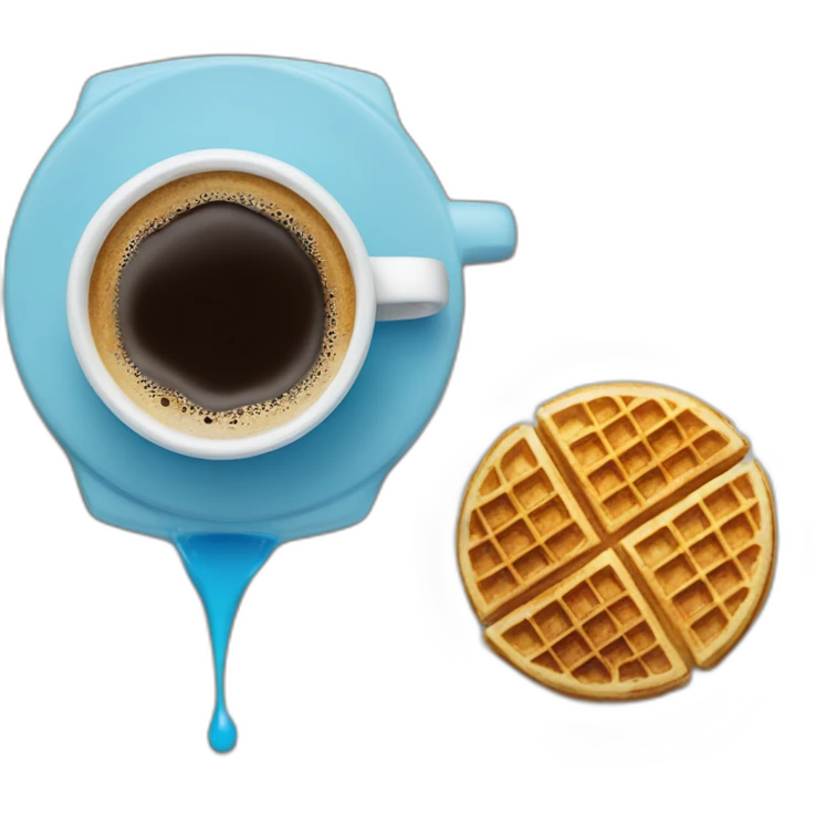Blue bottle coffee and a waffle emoji