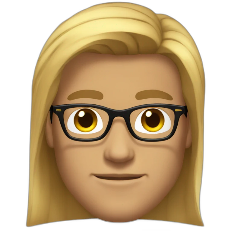 guy fashion bodybuilder glasses, developper brown straight hair emoji