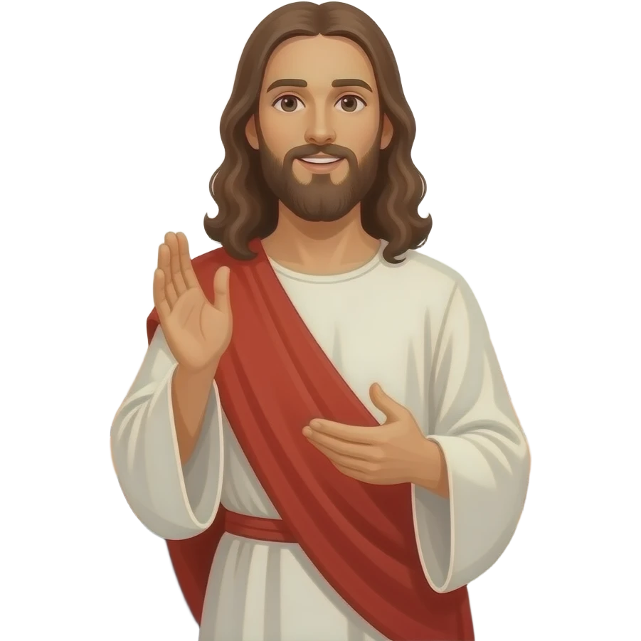 Jesus preaching to thousands of people emoji