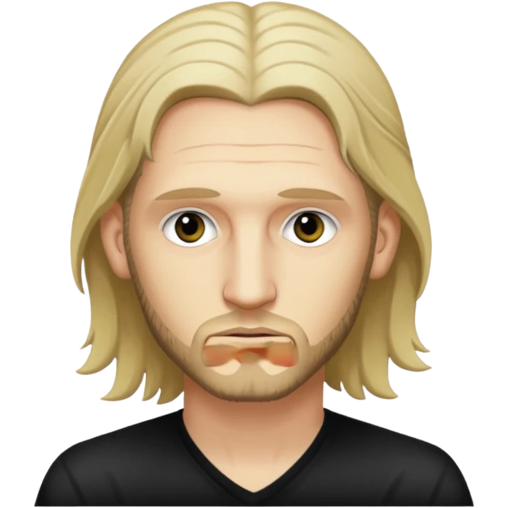 Layne Staley's face, iconic grunge singer, pale skin, long hair, intense eyes, subtle stubble emoji
