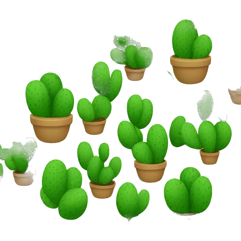 round Nopal + no pot + no flowers emoji