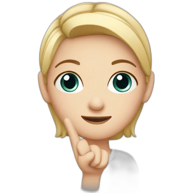 white girl showing three fingers on one hand emoji