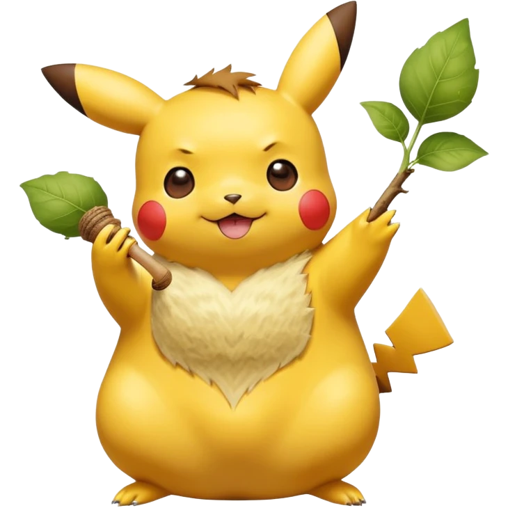 Cute happy Pikachu sipping from gourd Yerba mate from Argentina in hanD emoji