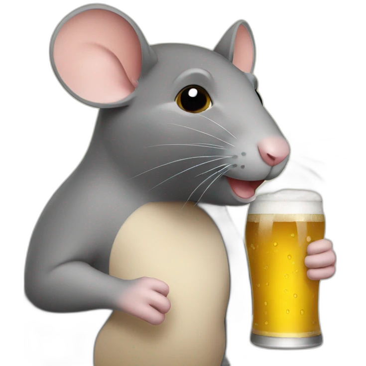 rat drinking beer emoji