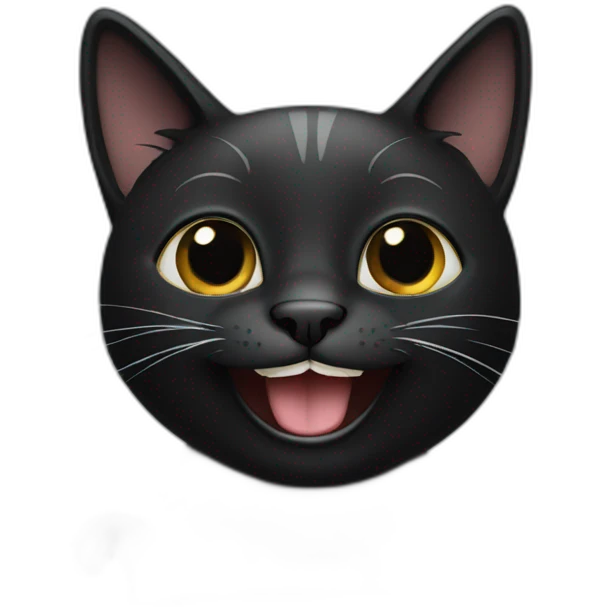 Black happy cat emoji