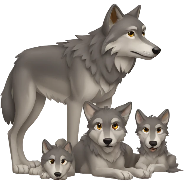 wolf family emoji