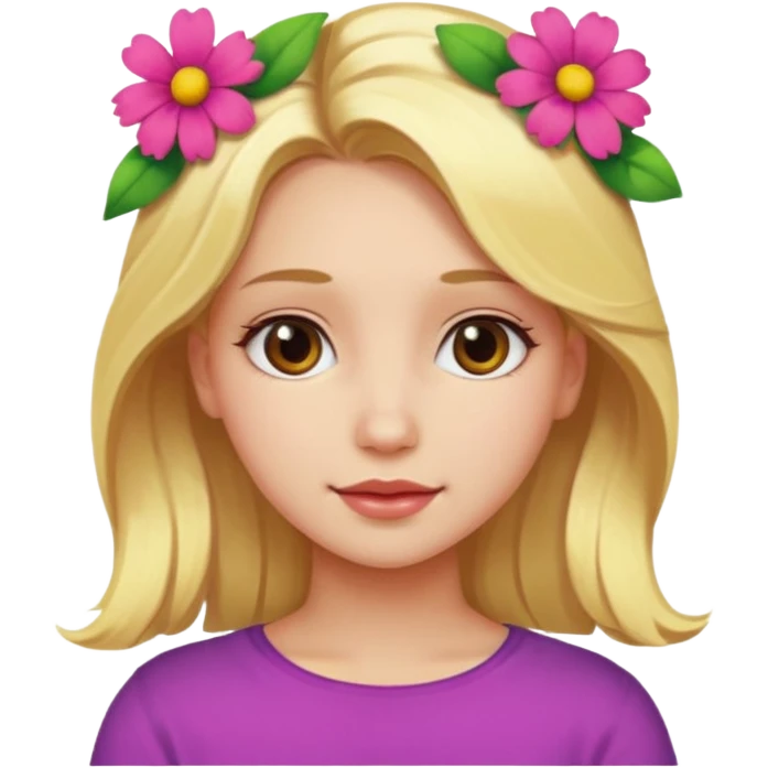 Girl profile picture with blonde hair and a flower in her hair emoji