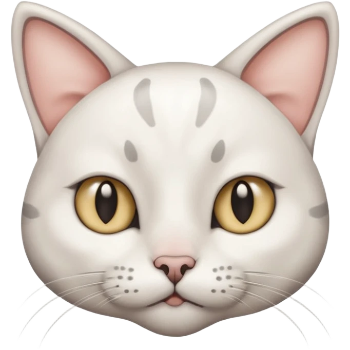 autistic cat that is white with grey ears side eyeing  emoji