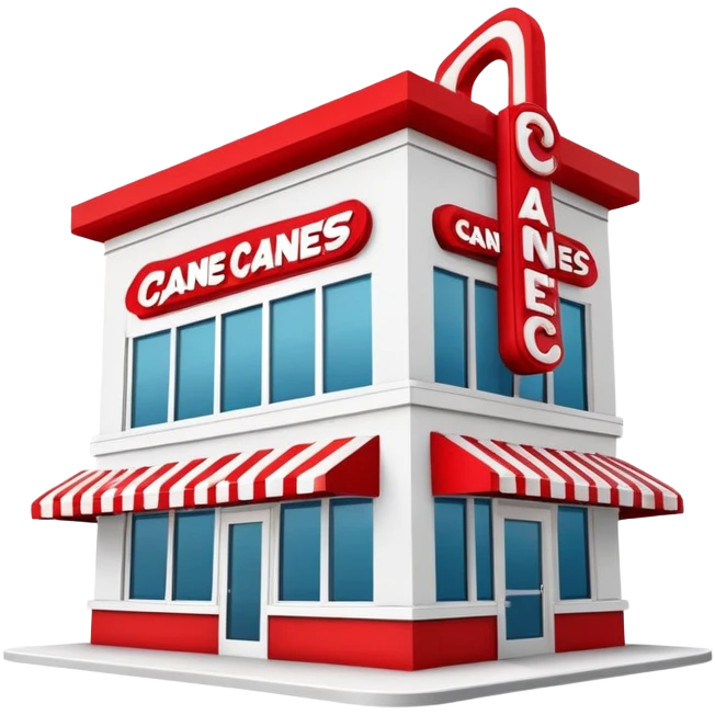 Raising Canes restaurant building emoji