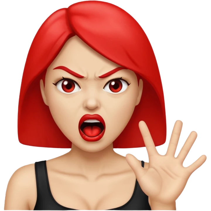 the manager yelling at her to stop with angry face
 emoji