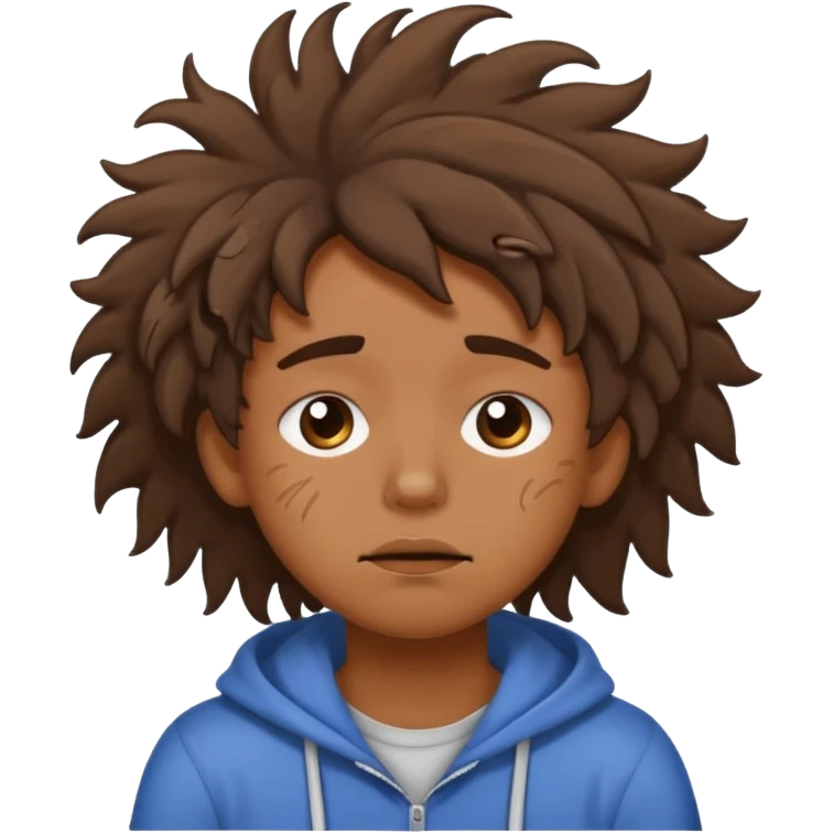 personita cansada o mareada, estilo doodle cute, persona de color  emoji