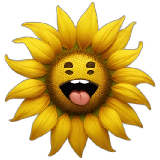 Sunflower with eyes and lips  emoji